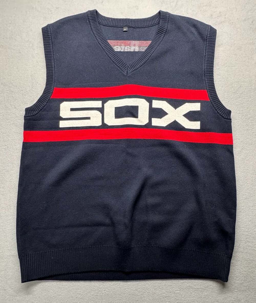 BWM Global Chicago White Sox Ditka Sweater Vest Size XL Navy